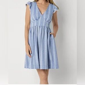 Blue Patterned Women's Dress Peyton & Parker size XL   A495